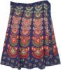 Elephant Print Navy Blue Cotton Long Elastic Waist Skirt