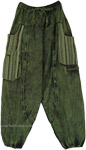 Tropical Striped Aladdin Pants in Woven Cotton