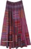 Purple Love Striped Patchwork Hippie Long Skirt