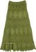 Olive Military Green Crochet Patchwork Hippie Skirt