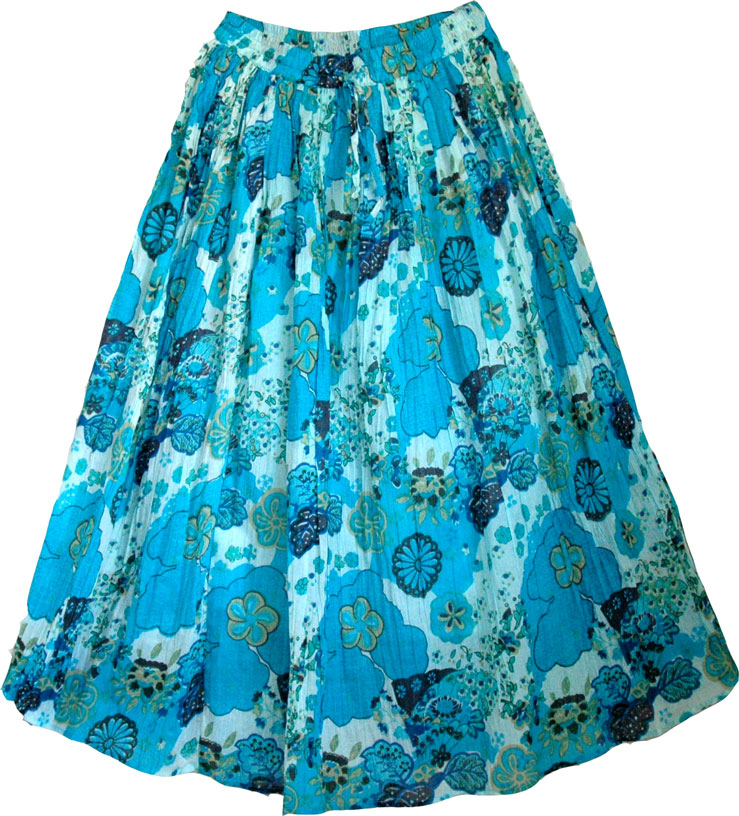Pacific Blue Summer Cotton Skirt