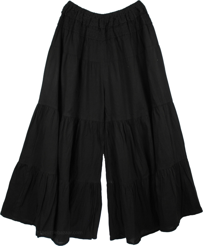 Groovy Culottes Split Skirt Black