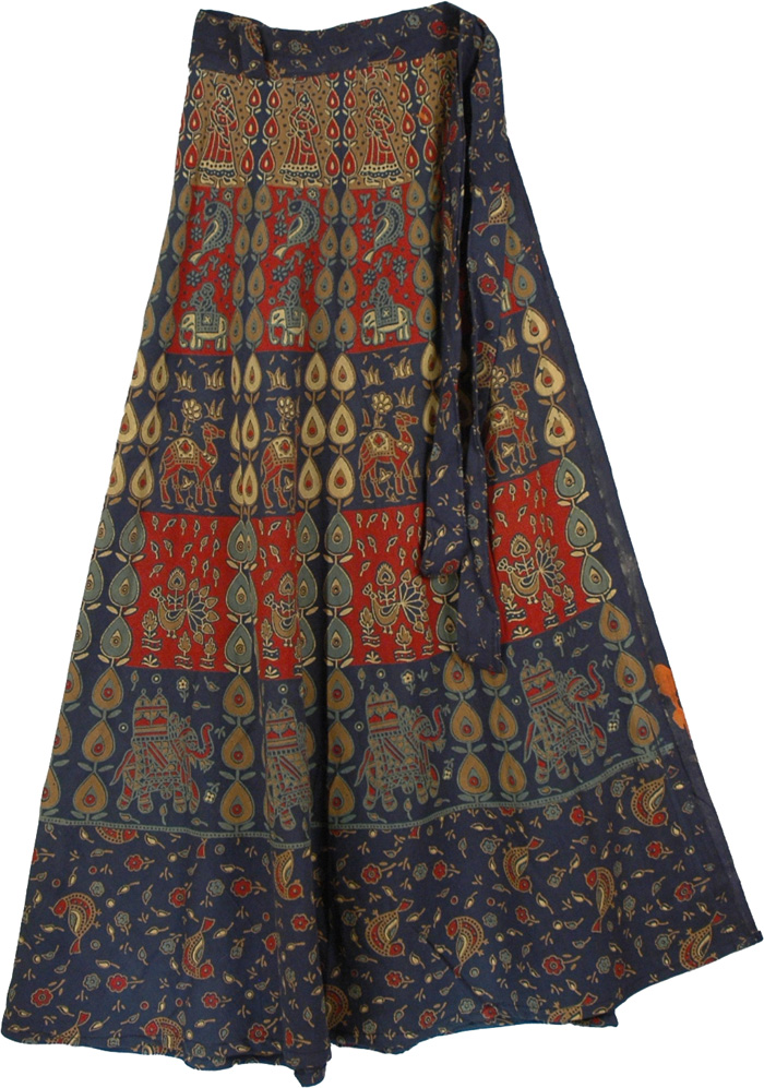 Potters Clay Blue Gypsy Wrap Skirt Clothing WrapAroundSkirt