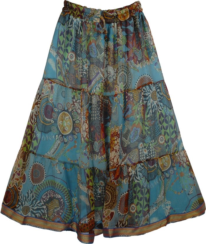 Chiffon Coral Long Skirt