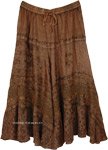 Earthy Charm Textured Brown Skirt
