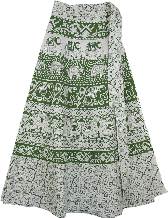 Summer Chalet Green Wrap Around Skirt