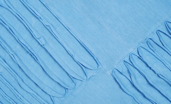 Azure Blue Razor Cut Long Wrap Skirt