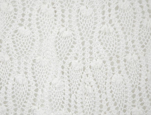 Scalloped Hem Crochet Pure White Mid Length Skirt