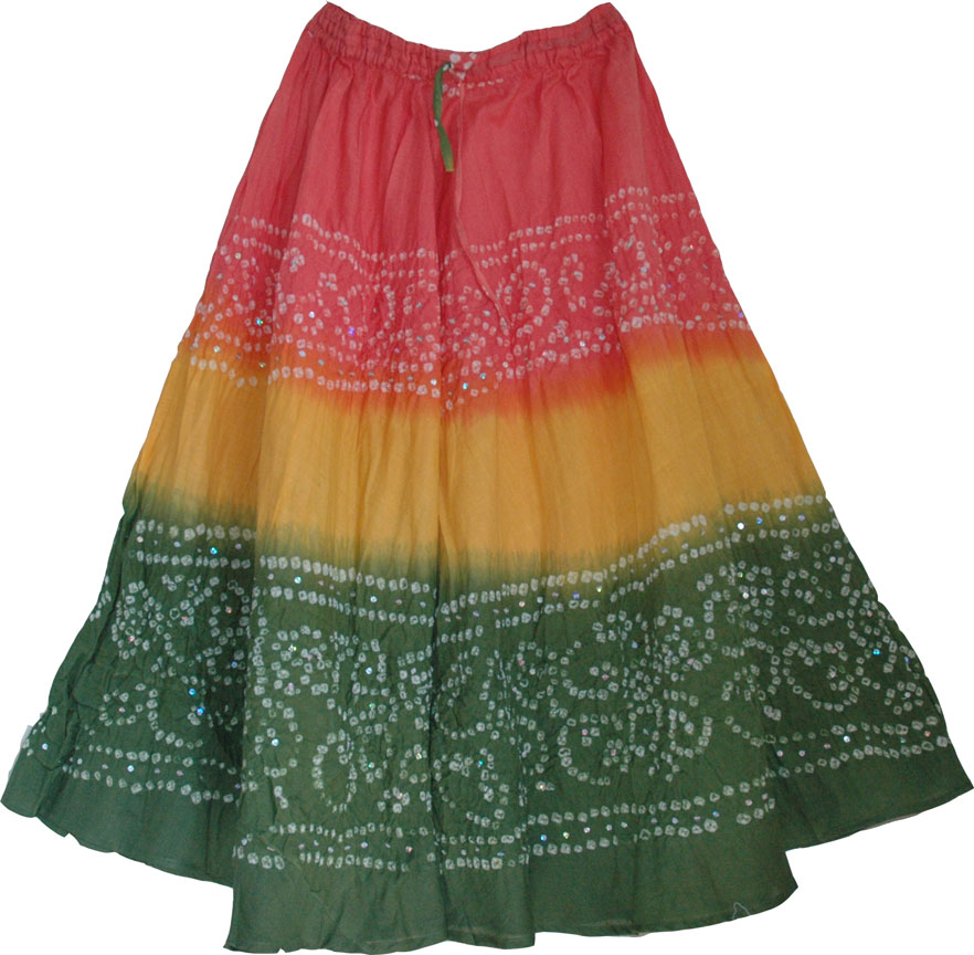 Ethnic Indian Cotton Long Skirt SequinSkirts