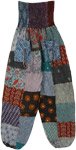 Extra Long Shades Of The Sea Artsy Patchwork Pants