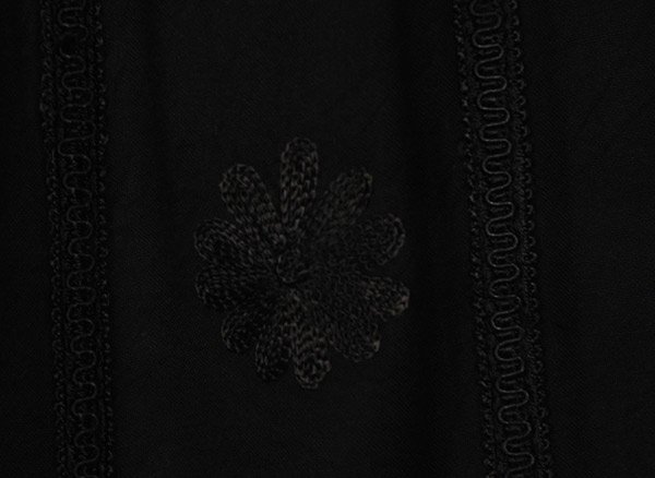 Corset Waist Embroidered Western Black Pants
