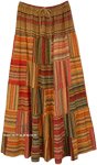 Sunkiss Striped Patchwork Hippie Long Skirt