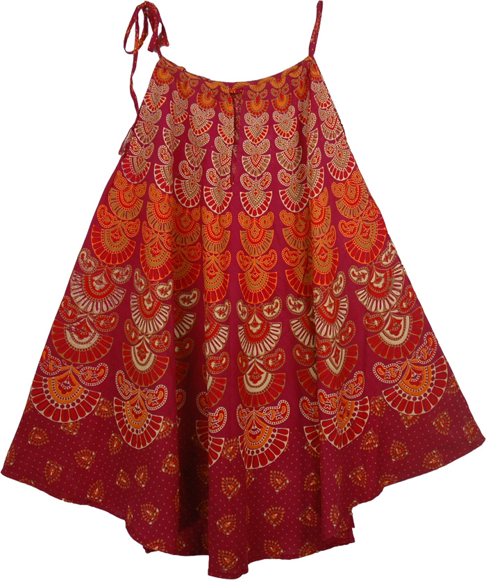 Cremica Red Printed Large Cover Dress