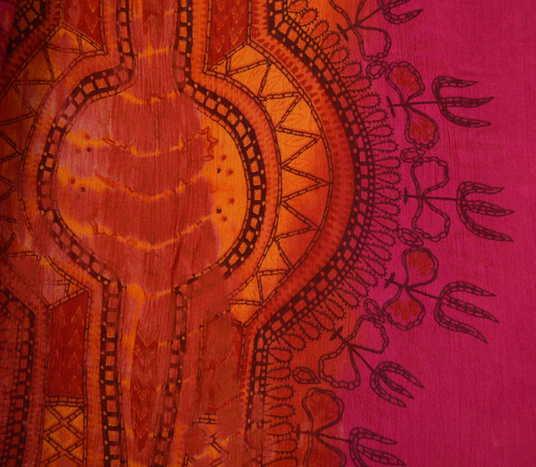 Saffron Spirit Tie Dye Umbrella Sleeveless Dress in Rayon