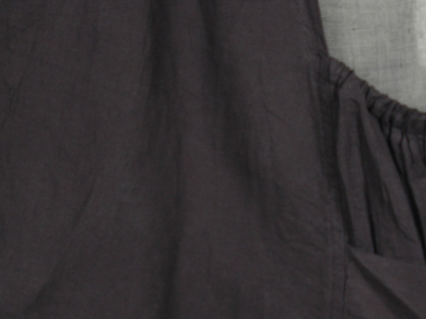 Black Double Layered Cotton Tunic Dress
