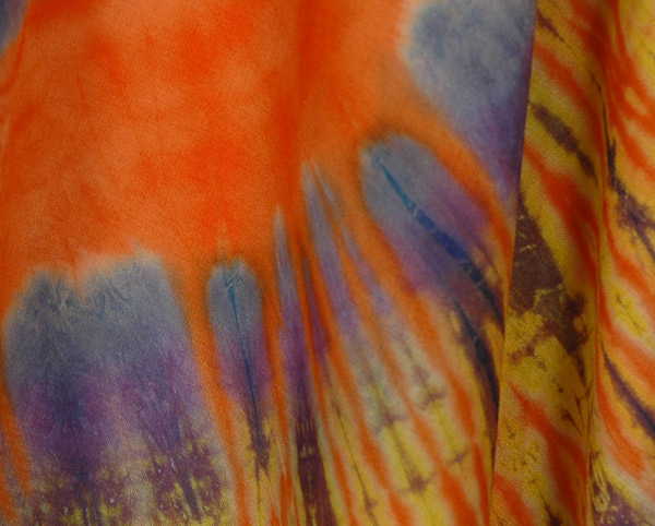 Vibrant Orange Swirl Tie Dye Short Dress