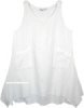 White Double Layered Half Sleeves Sundress Top