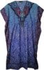 Blue Polyester Kaftan Dress with Paisley Print