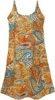 Rusty Brown Tie Dye Midi Length Jersey Cotton Dress