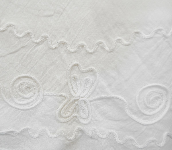 White Boho Sleeveless Swing Dress with Embroidery XL