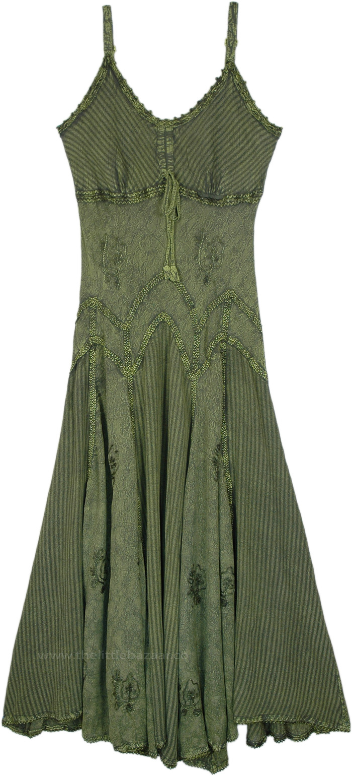 Prairie Green Western Renaissance Maxi Dress