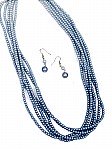 Blue Multi Strand Necklace