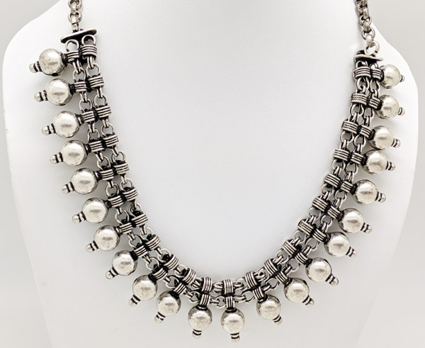Silver Metallic Beads Bohemian Jewelry Necklace