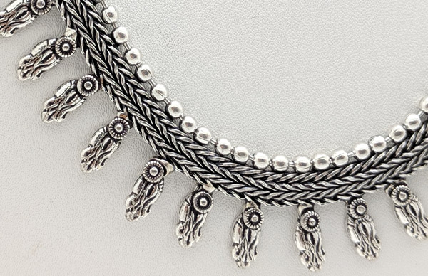 Nomadic Caravan Braided Silver Toned Necklace