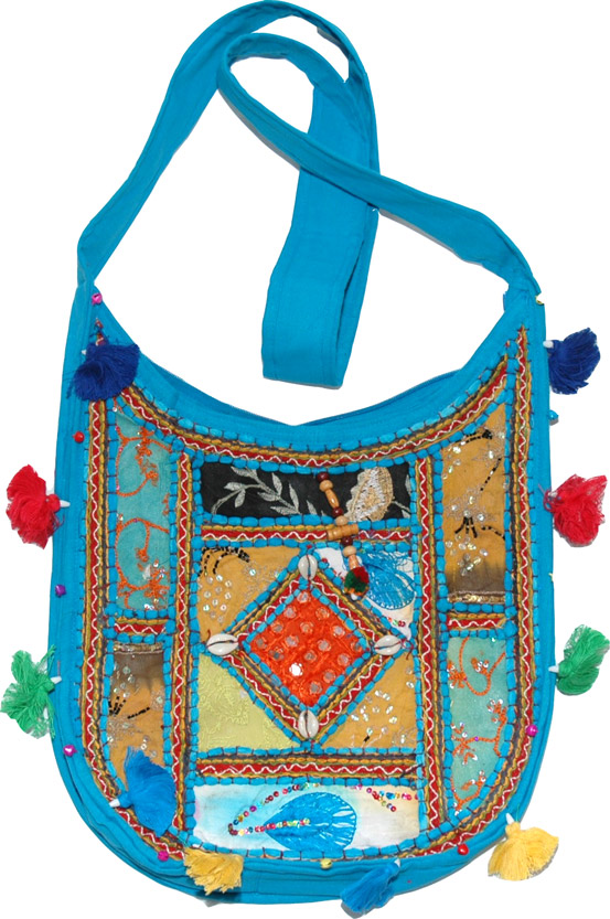 Bondi Blue Patchwork Handbag 