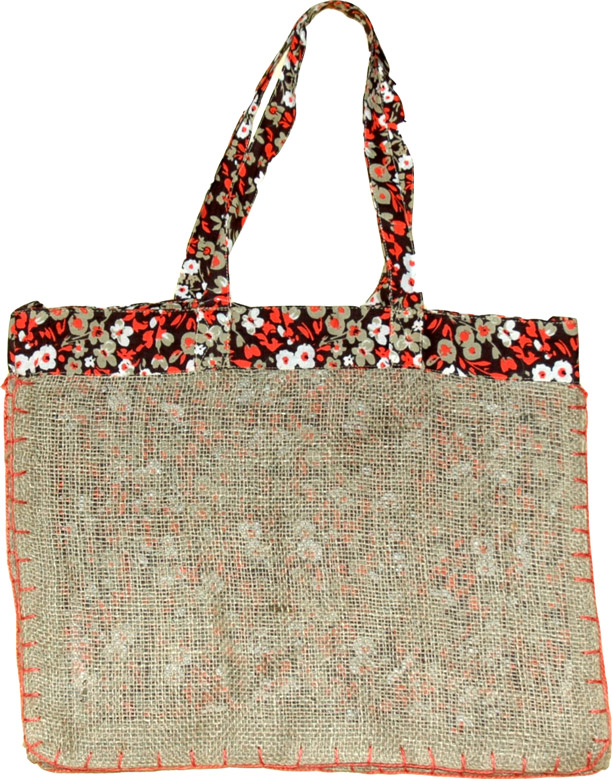Reversible Burlap Reusable Shopping Bag