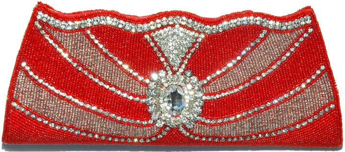 Red Jewels Clutch Purse