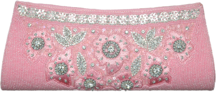 Blush Crush Baby Pink Beaded Party Clutch Purse