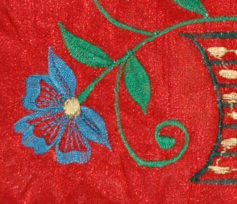 Royal Red Floral Silk Handbag