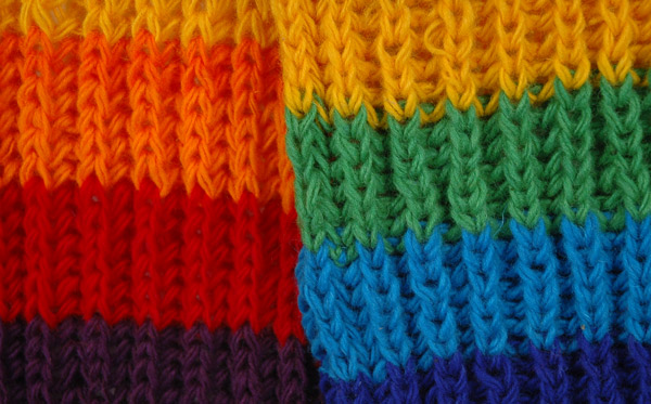 Pure Wool Hand Knitted Bohemian Rainbow Scarf
