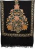 Classy Floral Wool Black Stole