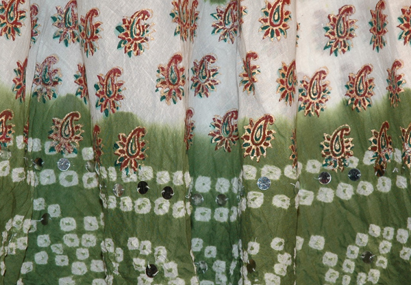 Thatch Green Bohemian Sequin Long Skirt