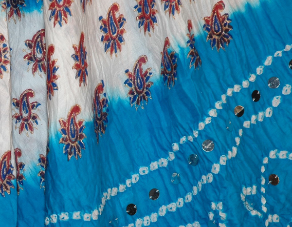 Venice Blue Bohemian Sequin Long Skirt