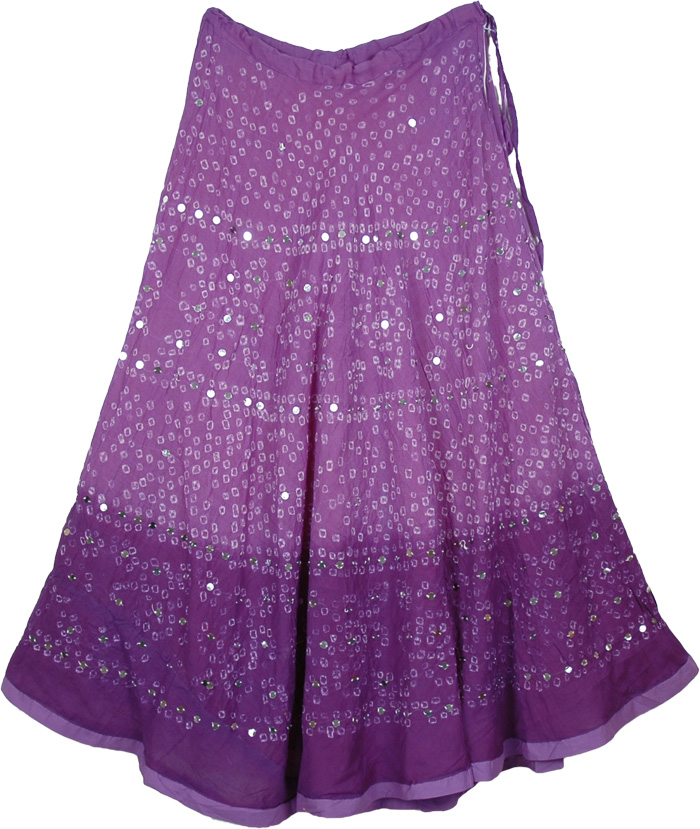 Classy Violet Purple Tie Dye Long Skirt