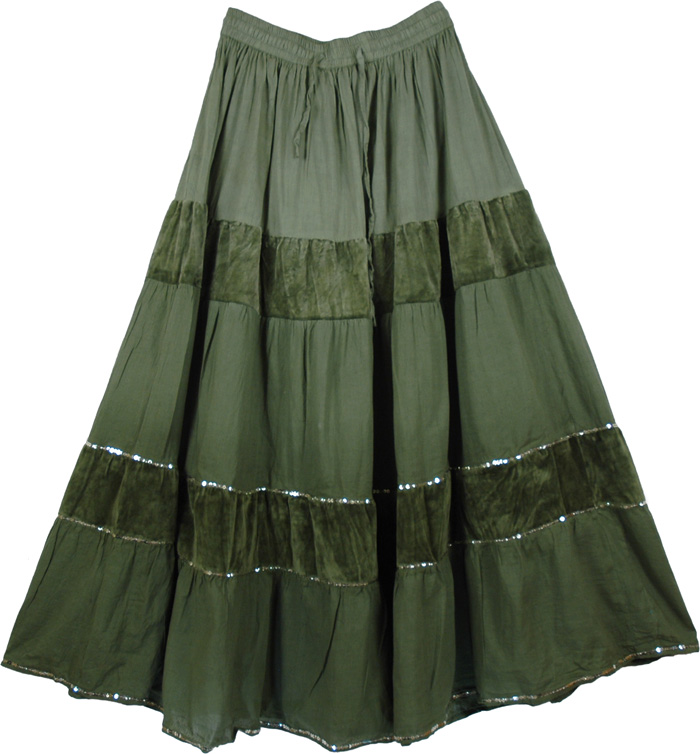 Green Long Skirt 78