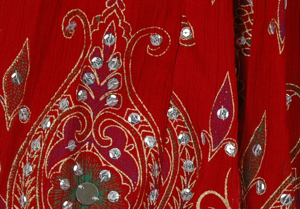 Passion Red Sequin Long Skirt