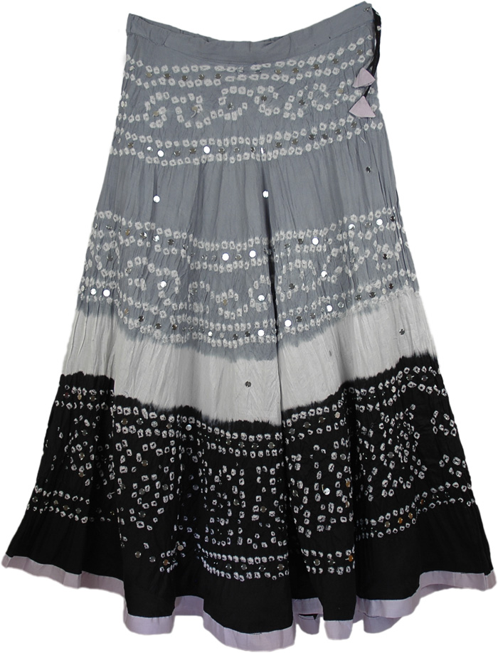 Oslo Gray White Black Tie Dye Skirt