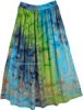 Bright Turquoise Tie Dye Pure Silk Skirt