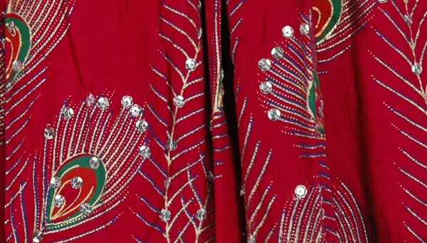 Burgundy Peacock Ethnic Long Skirt