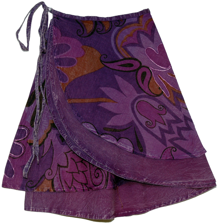 Bossanova Ethnic Short Wrap Around Skirt