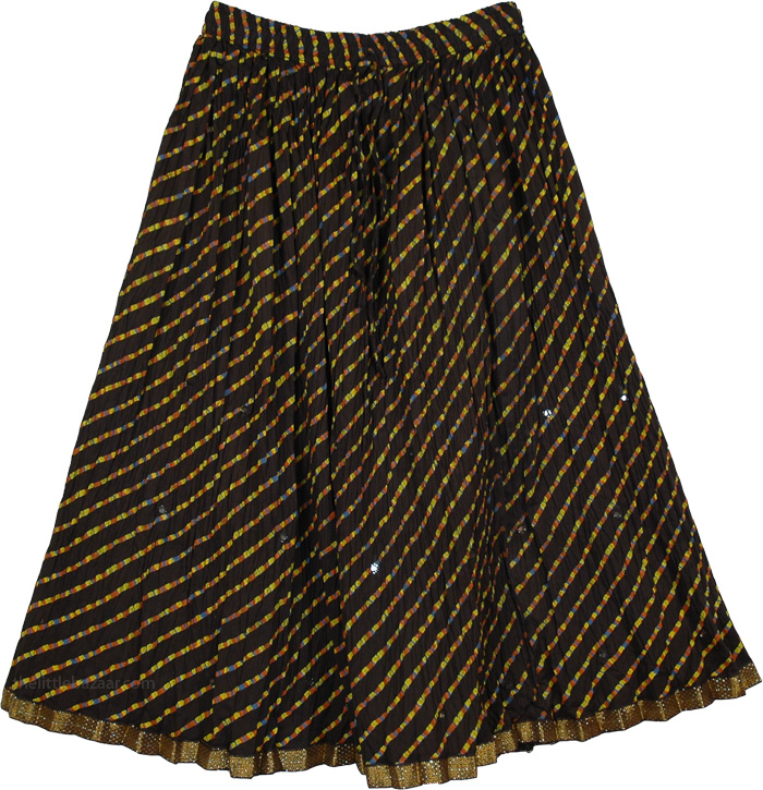 Wavy Black Crinkled Skirt