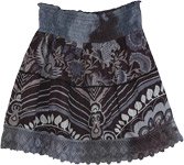Abstract Retro Style Floral Wrap Pocket Skirt