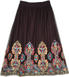 Mesh Black Lined Skirt with Kashmiri Embroidery Motifs