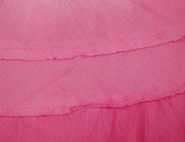 Pink Ombre Knee Length Summer Skirt with Tiers