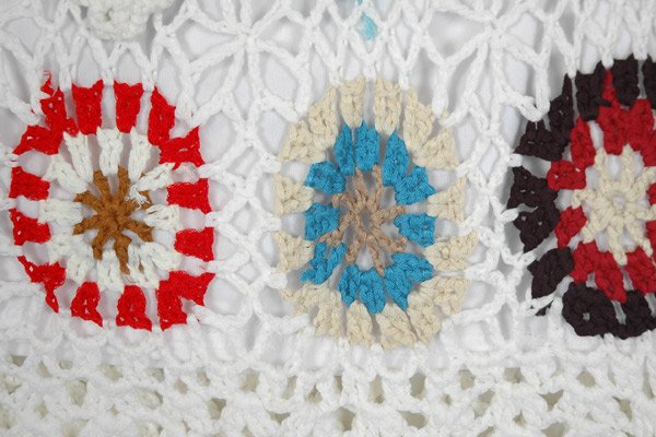 Snow Haze Crochet Pattern Skirt with Multicolor Circles