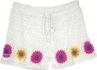 Crochet Boy Shorts in White For Women